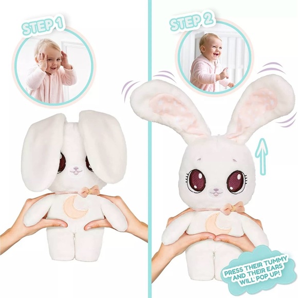 Peekapets Peek-A-Boo Bunny Stuffed Animal Plush Doll White Plush Educational - Picture 4 of 8